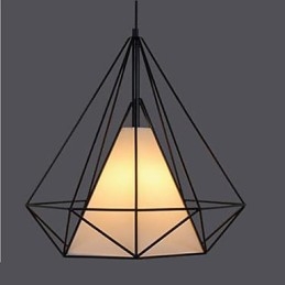 Lampada a sospensione retrò Piramide 1 luce nera