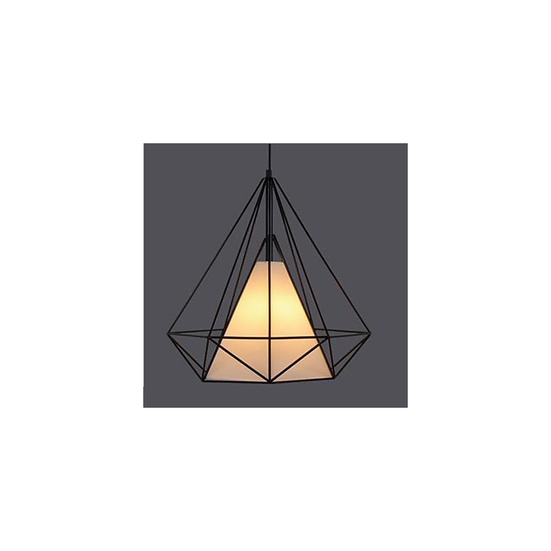 Lampada a sospensione retrò Piramide 1 luce nera