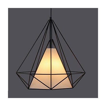 Lampada a sospensione retrò Piramide 1 luce nera