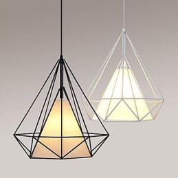 Lampada a sospensione retrò Piramide 1 luce nera