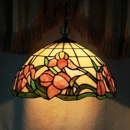 Lampada a sospensione Bowl Mini in bronzo con paralume in vetro multicolore