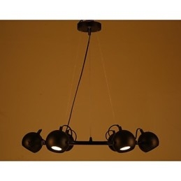 Lampadario a sospensione vintage in ferro industriale nero