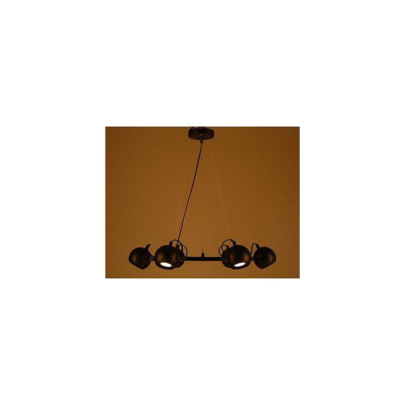 Lampadario a sospensione vintage in ferro industriale nero