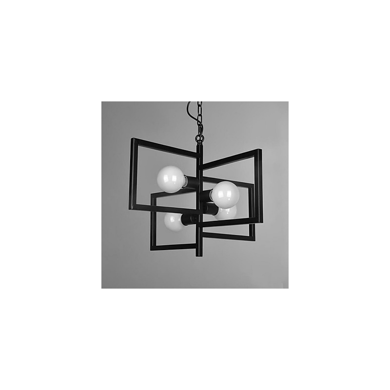 Lampada a sospensione country vintage in metallo nera 5 luci E26/E27