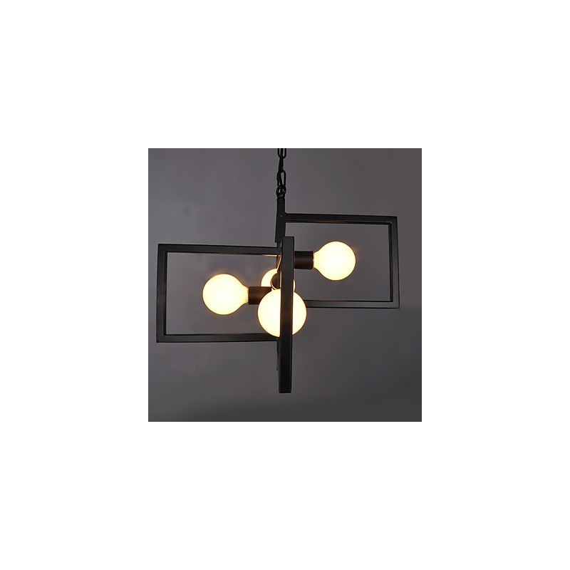 Lampada a sospensione country vintage in metallo nera 5 luci E26/E27