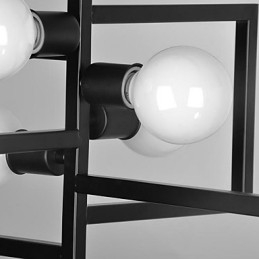 Lampada a sospensione country vintage in metallo nera 5 luci E26/E27