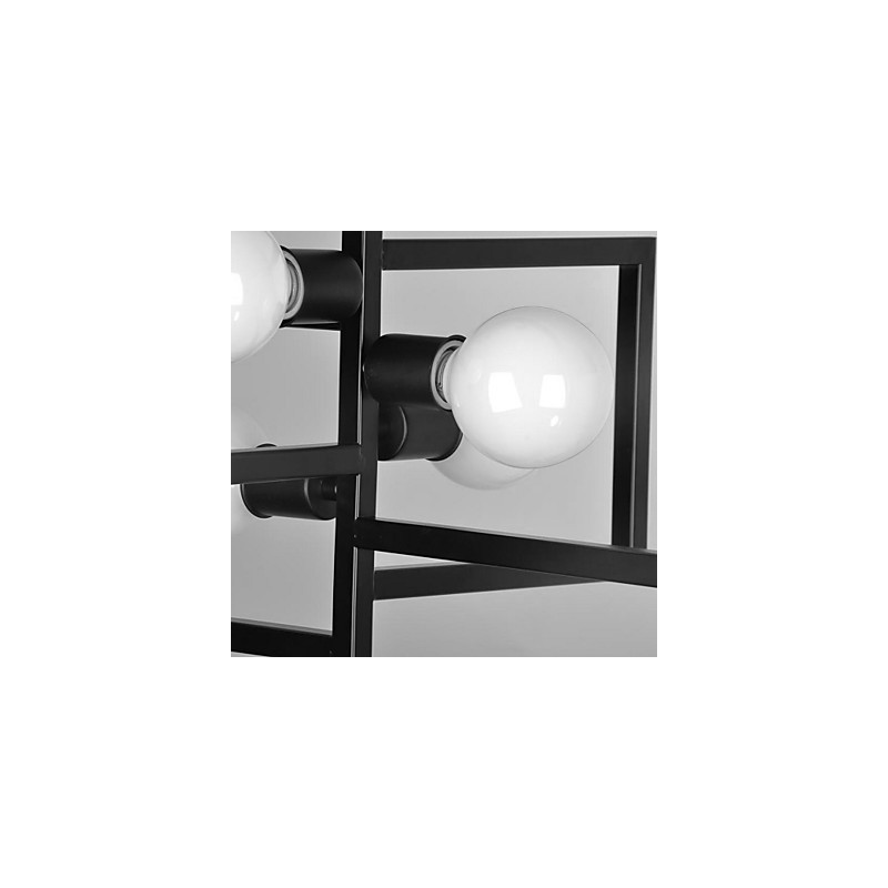 Lampada a sospensione country vintage in metallo nera 5 luci E26/E27