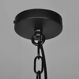 Lampada a sospensione country vintage in metallo nera 5 luci E26/E27