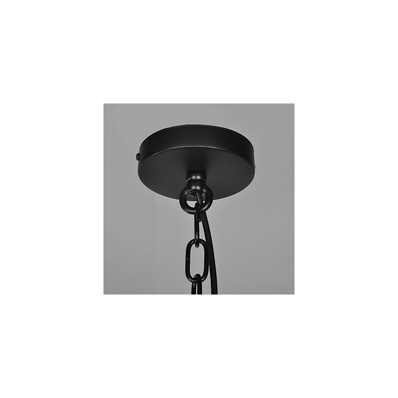 Lampada a sospensione country vintage in metallo nera 5 luci E26/E27