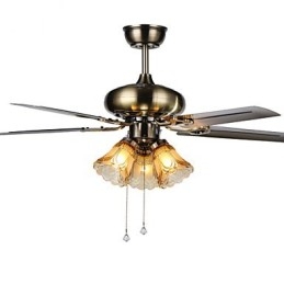 Ventilatore da soffitto moderno Luxe Eco con luce Pale 42 pollici finitura in acciaio spazzolato