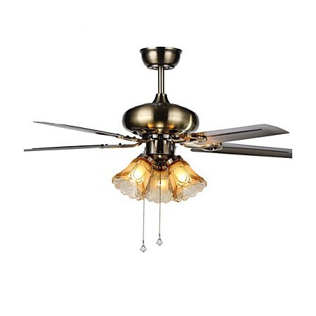 Ventilatore da soffitto moderno Luxe Eco con luce Pale 42 pollici finitura in acciaio spazzolato