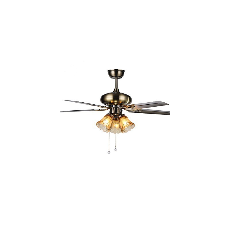 Ventilatore da soffitto moderno Luxe Eco con luce Pale 42 pollici finitura in acciaio spazzolato