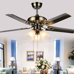 Ventilatore da soffitto moderno Luxe Eco con luce Pale 42 pollici finitura in acciaio spazzolato