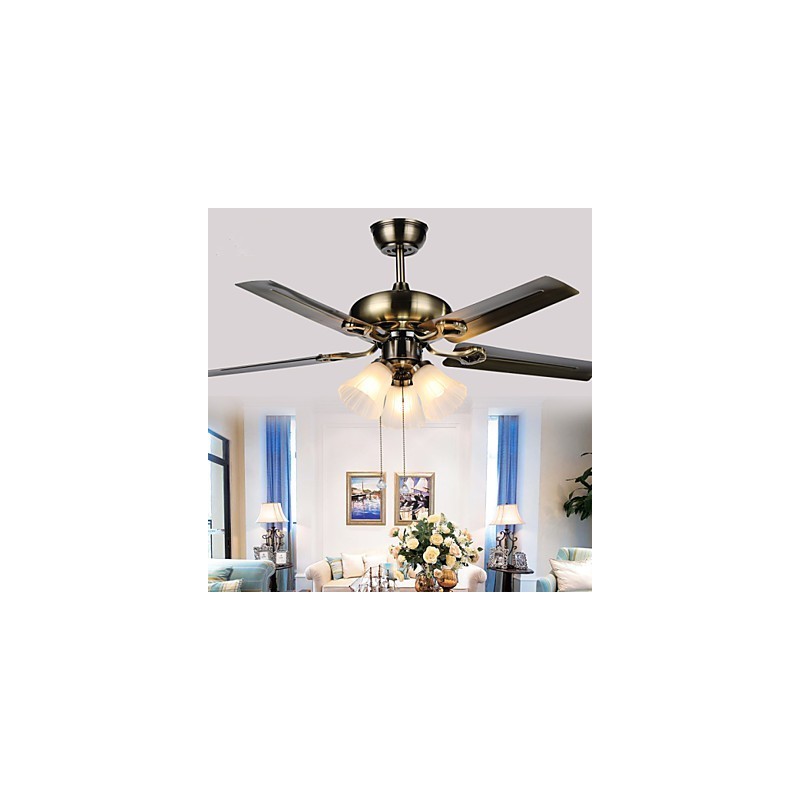 Ventilatore da soffitto moderno Luxe Eco con luce Pale 42 pollici finitura in acciaio spazzolato