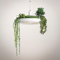 Lampada a sospensione moderna contemporanea bianca in metallo, 40 cm, E26/E27