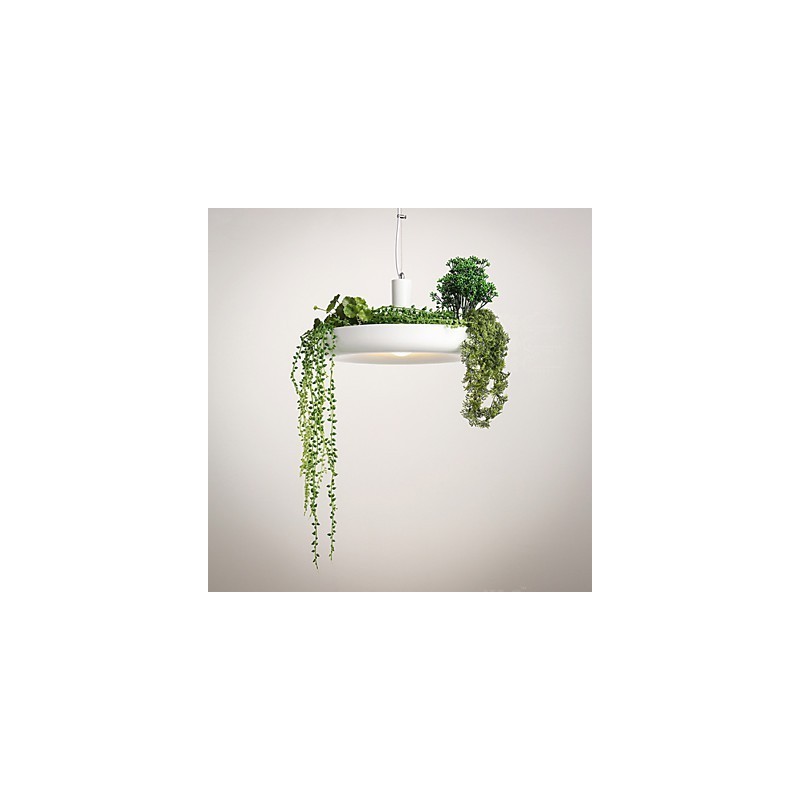 Lampada a sospensione moderna contemporanea bianca in metallo, 40 cm, E26/E27