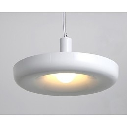 Lampada a sospensione moderna contemporanea bianca in metallo, 40 cm, E26/E27