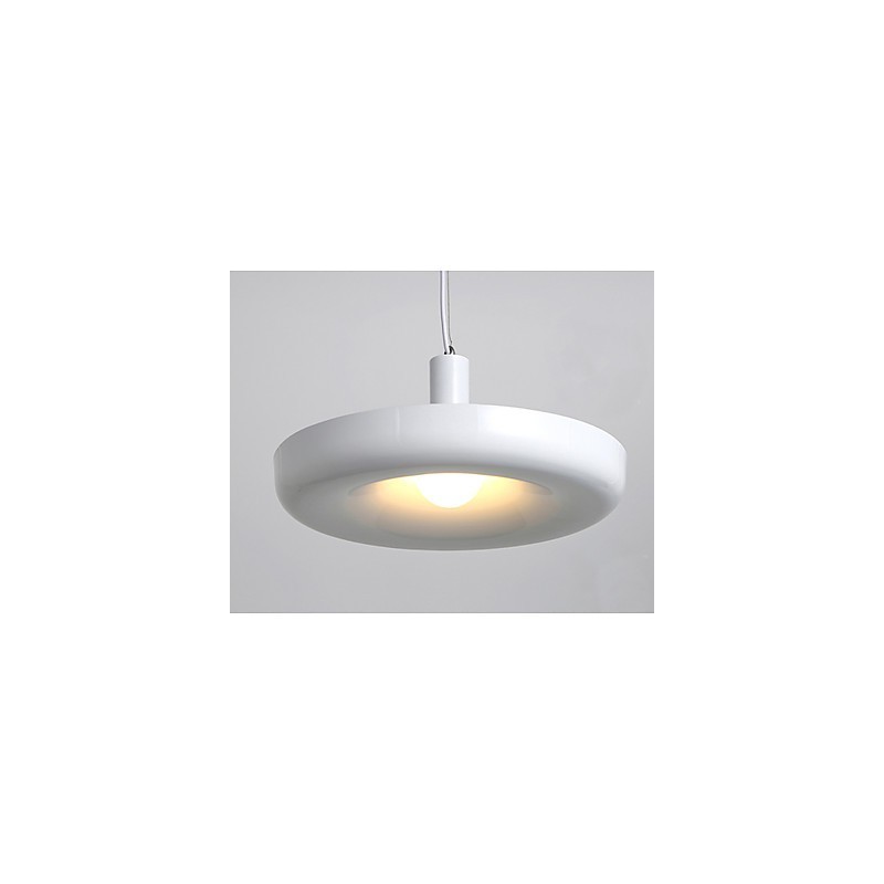 Lampada a sospensione moderna contemporanea bianca in metallo, 40 cm, E26/E27
