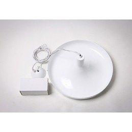 Lampada a sospensione moderna contemporanea bianca in metallo, 40 cm, E26/E27
