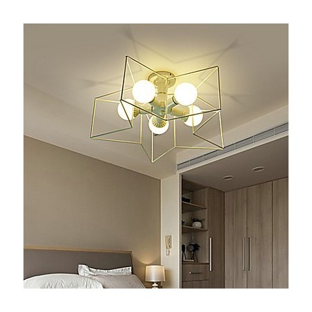 Lampada a sospensione country vintage in metallo nero 3 lampadine E26/E27