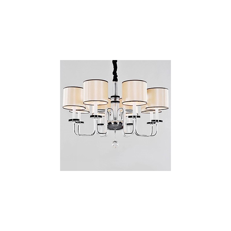 Lampadario moderno contemporaneo in metallo cromato e cristallo