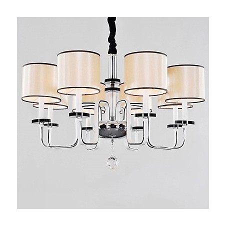 Lampadario moderno contemporaneo in metallo cromato e cristallo