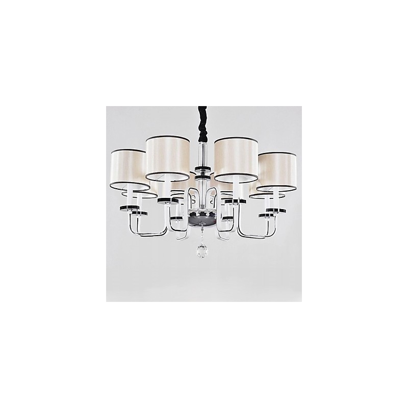 Lampadario moderno contemporaneo in metallo cromato e cristallo