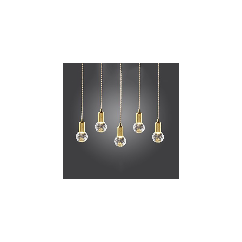 Lampada a sospensione mini vintage moderna in metallo dorato