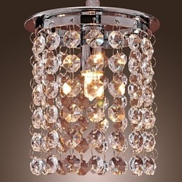 Lampada a sospensione mini in cristallo moderna e contemporanea, finitura galvanosteggiata, E9