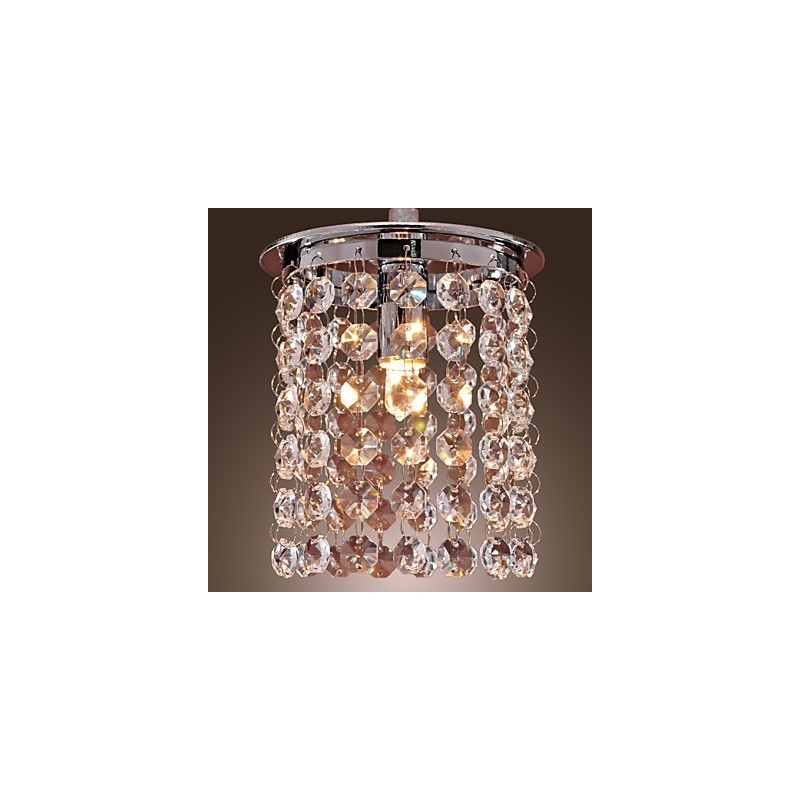 Lampada a sospensione mini in cristallo moderna e contemporanea, finitura galvanosteggiata, E9