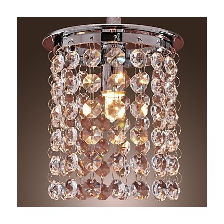 Lampada a sospensione mini in cristallo moderna e contemporanea, finitura galvanosteggiata, E9