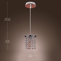 Lampada a sospensione mini in cristallo moderna e contemporanea, finitura galvanosteggiata, E9