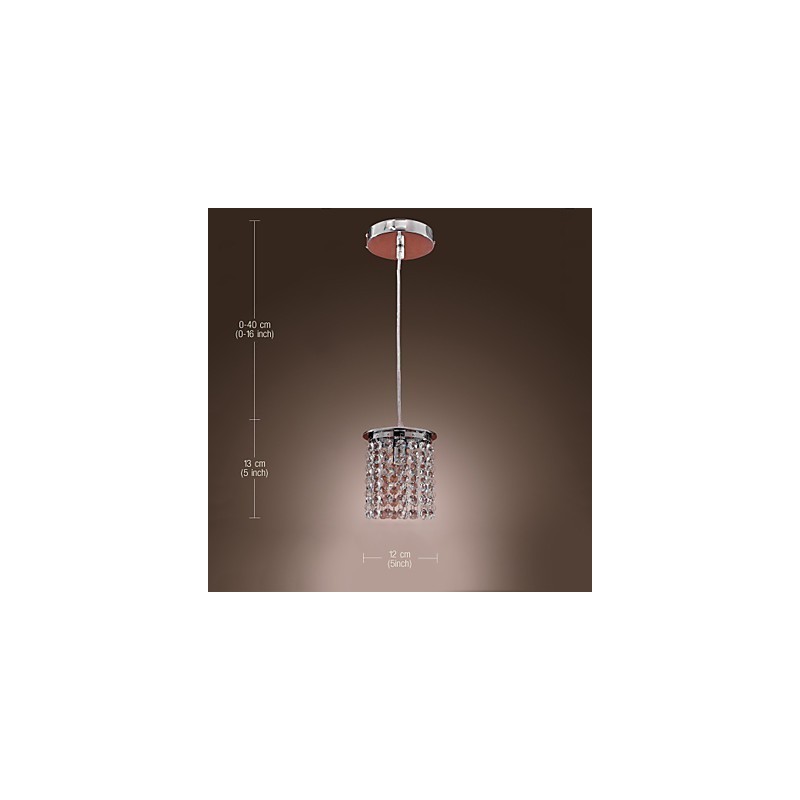 Lampada a sospensione mini in cristallo moderna e contemporanea, finitura galvanosteggiata, E9