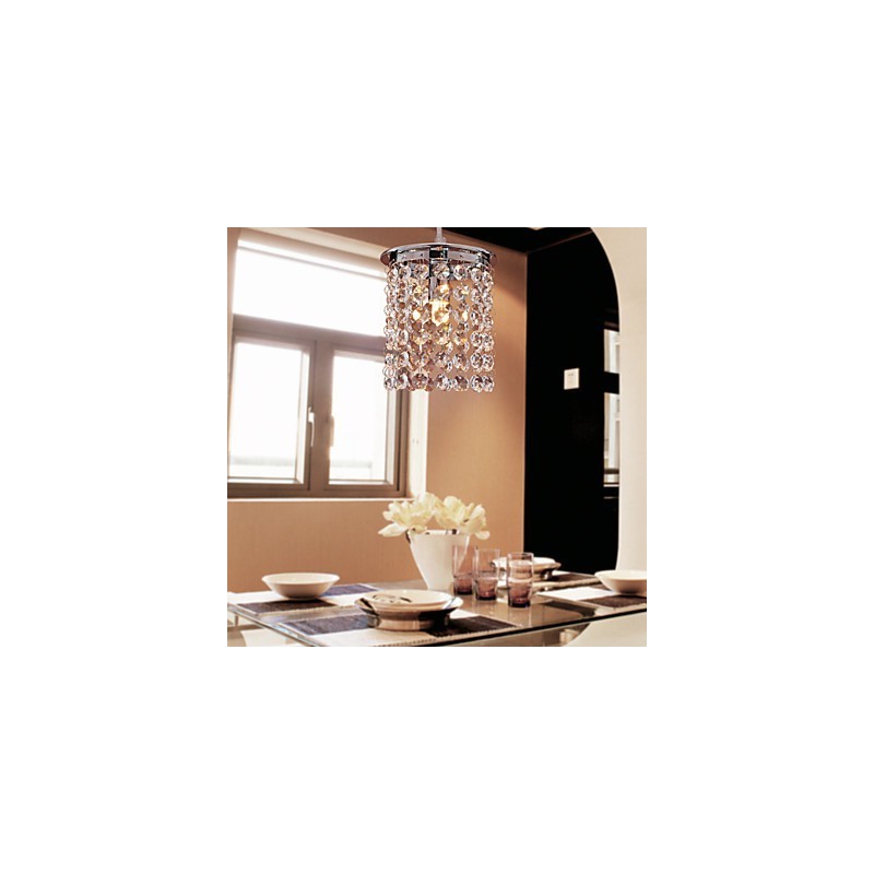 Lampada a sospensione mini in cristallo moderna e contemporanea, finitura galvanosteggiata, E9