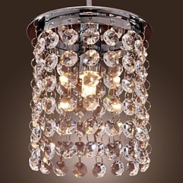 Lampada a sospensione mini in cristallo moderna e contemporanea, finitura galvanosteggiata, E9