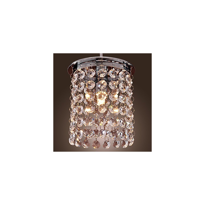 Lampada a sospensione mini in cristallo moderna e contemporanea, finitura galvanosteggiata, E9