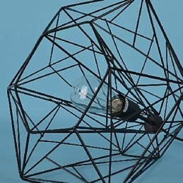 Lampada a sospensione in metallo retrò vintage nera con paralume bianco