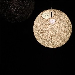 Lampada a sospensione sferica in canapa, contemporanea