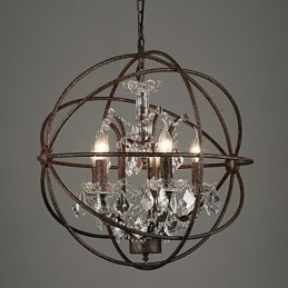 Lampadario classico tradizionale in metallo e cristallo 55 cm