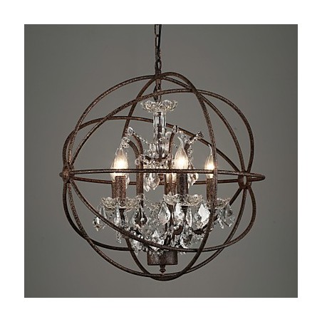 Lampadario classico tradizionale in metallo e cristallo 55 cm