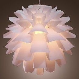 Lampada a sospensione mini moderna e contemporanea globo retrò dipinto bianco acrilico