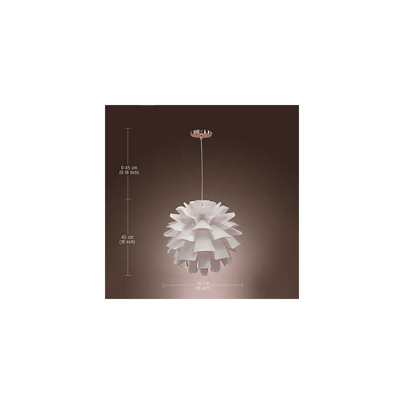 Lampada a sospensione mini moderna e contemporanea globo retrò dipinto bianco acrilico