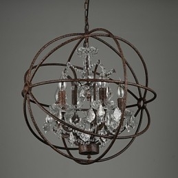 Lampadario classico tradizionale in metallo e cristallo 55 cm