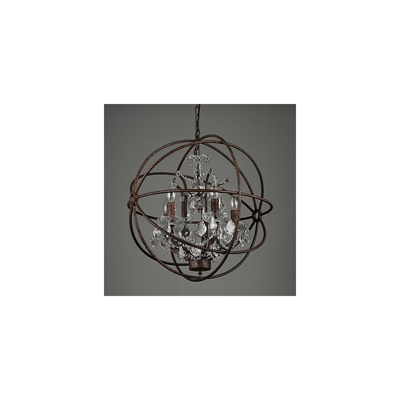 Lampadario classico tradizionale in metallo e cristallo 55 cm