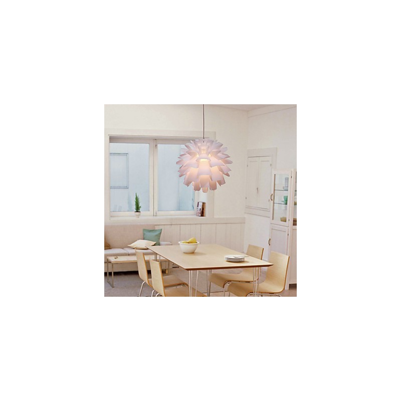 Lampada a sospensione mini moderna e contemporanea globo retrò dipinto bianco acrilico