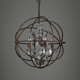 Lampadario classico tradizionale in metallo e cristallo 55 cm
