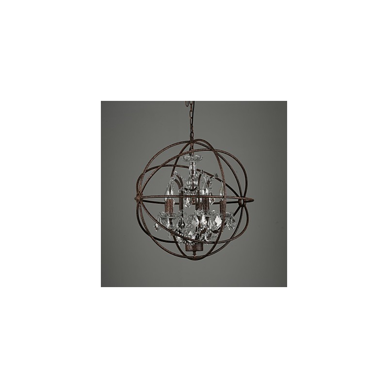 Lampadario classico tradizionale in metallo e cristallo 55 cm