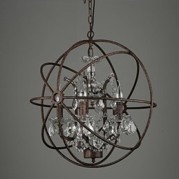 Lampadario classico tradizionale in metallo e cristallo 55 cm