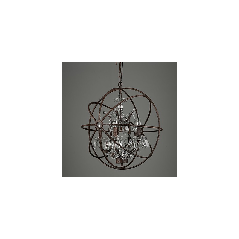 Lampadario classico tradizionale in metallo e cristallo 55 cm