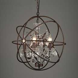 Lampadario classico tradizionale in metallo e cristallo 55 cm